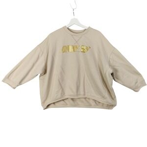 ANIYE BY Luxury Sweatshirt Pullover Beige Gold Logo Women 44 US M Old‎ Money Art